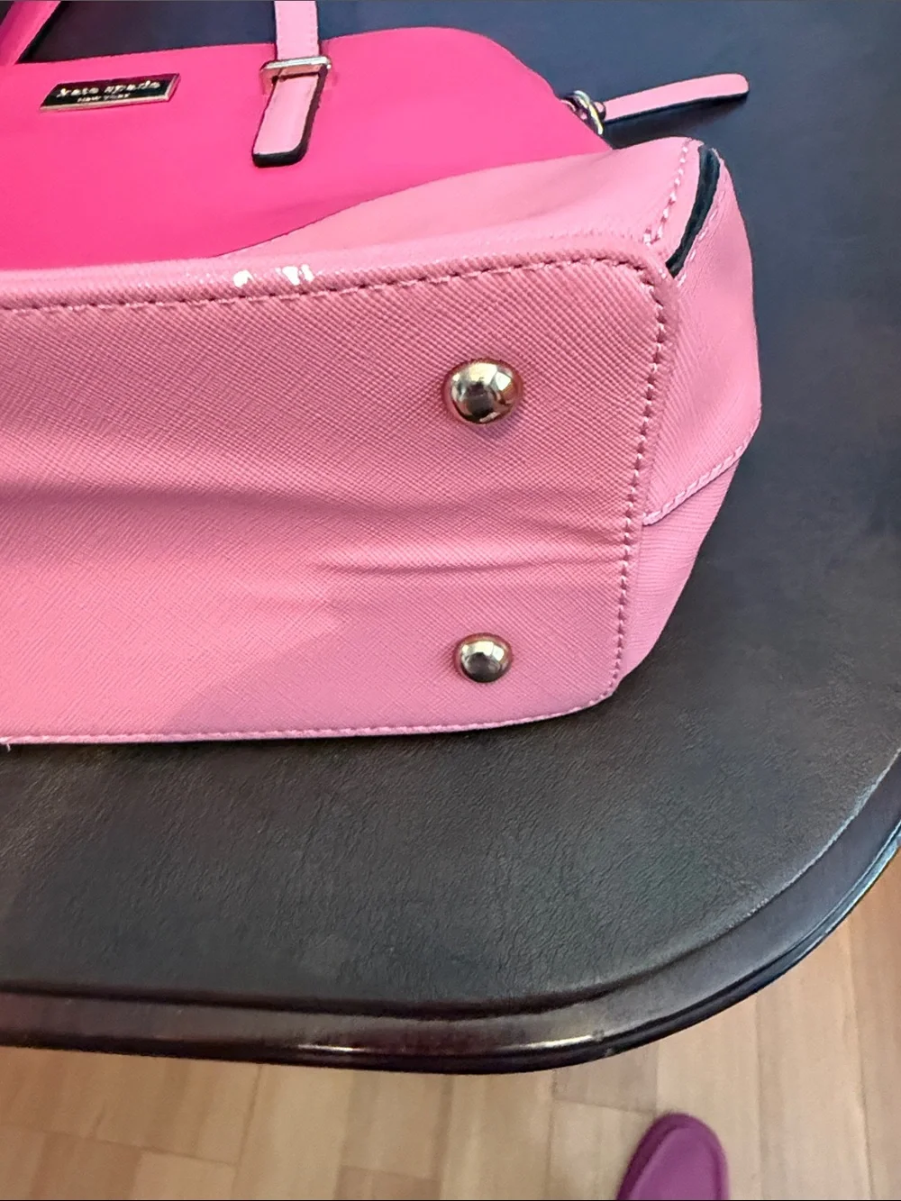 Source Unknown Two-Tone Hot Pink and Light Pink Tote